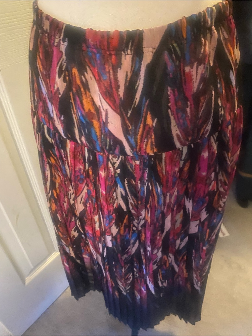 Lane Bryant Multicolor Abstract Print Skirt - Black, Purple, Orange, Blue